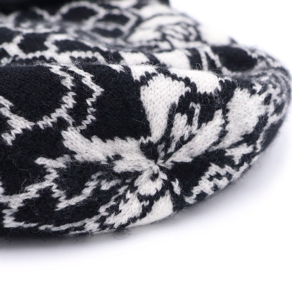 CHANEL(シャネル) ココマーク カメリア カシミア ニットキャップ ビーニー 帽子 ブラック