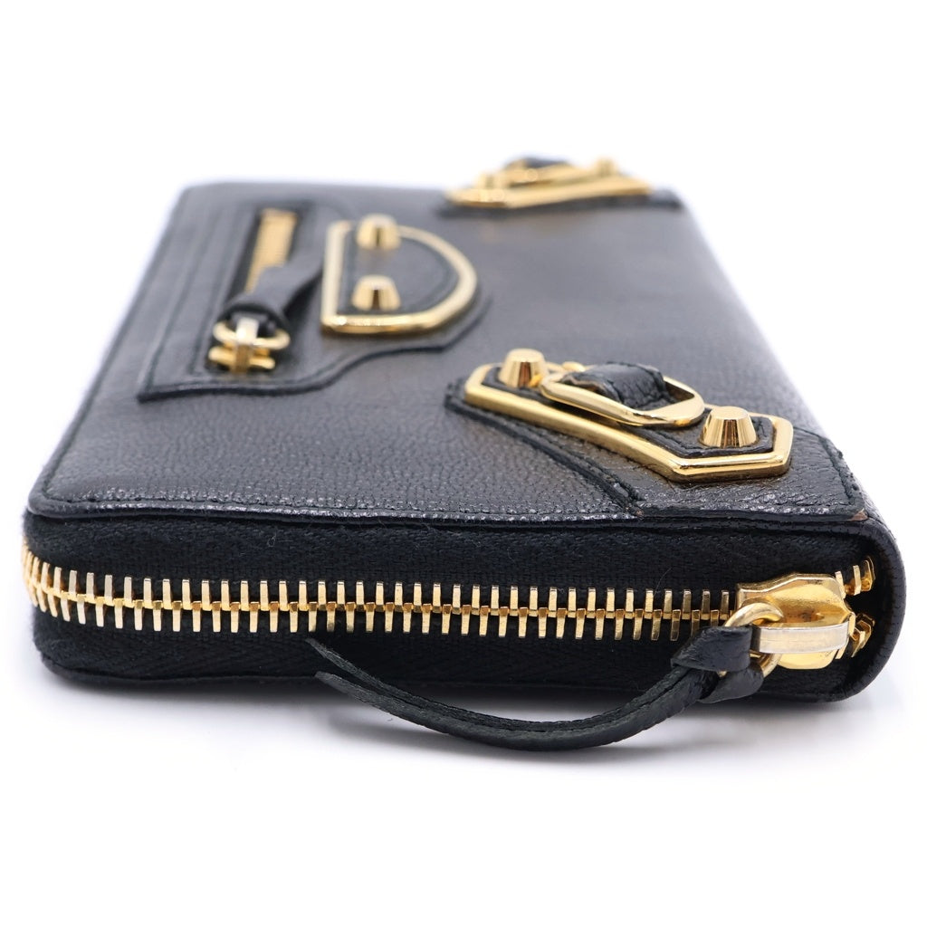 BALENCIAGA(バレンシアガ) クラシック コンチネンタル レザー ラウンドジップ ロングウォレット 財布 ブラック 390187