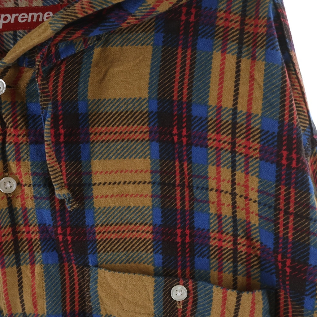 SUPREME(シュプリーム) 24SS Printed Hooded Flannel Shir ロゴ刺繍 チェック フーデッド長袖フランネルシャツ マルチ