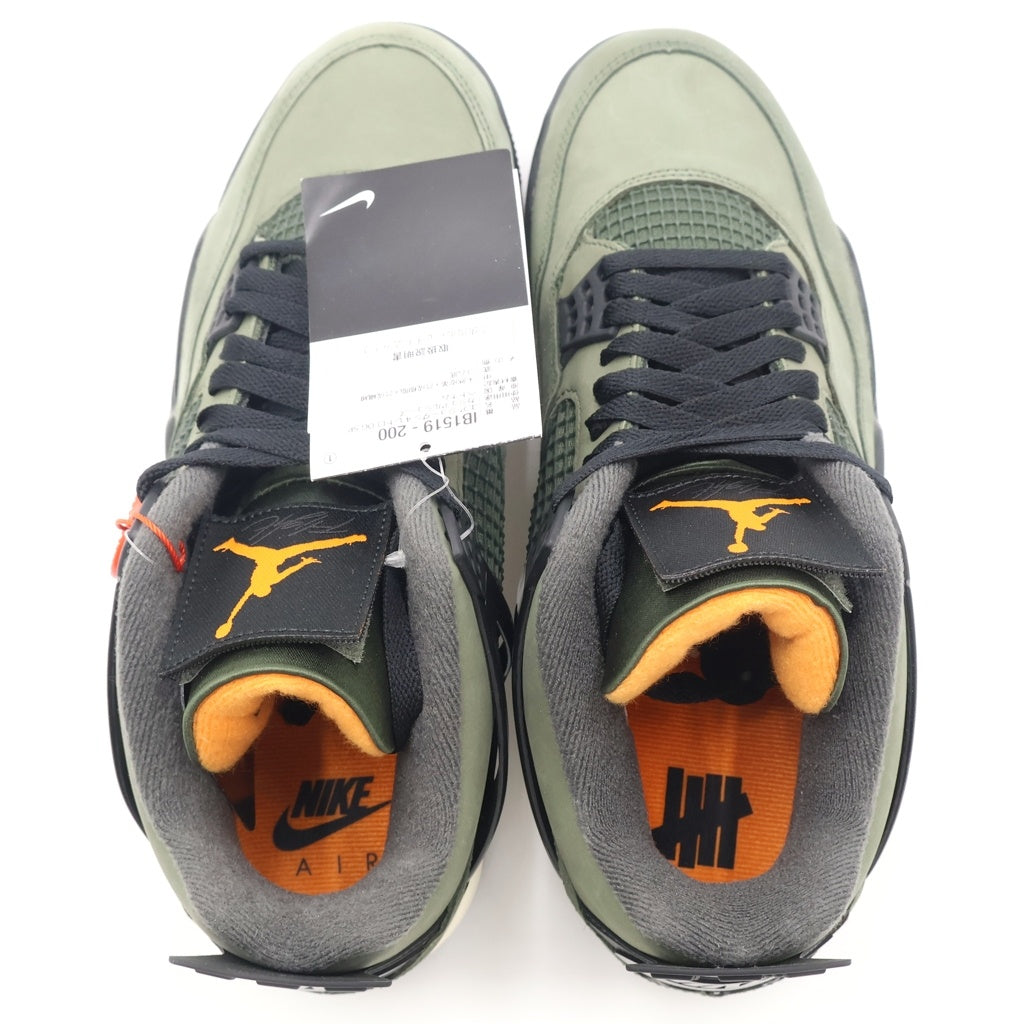 NIKE(ナイキ) ×UNDEFEATED AIR JORDAN 4 RETRO アンディフィーテッド エアジョーダン4 レトロ ハイカットスニーカー カーキ US10/28cm IB1519-200