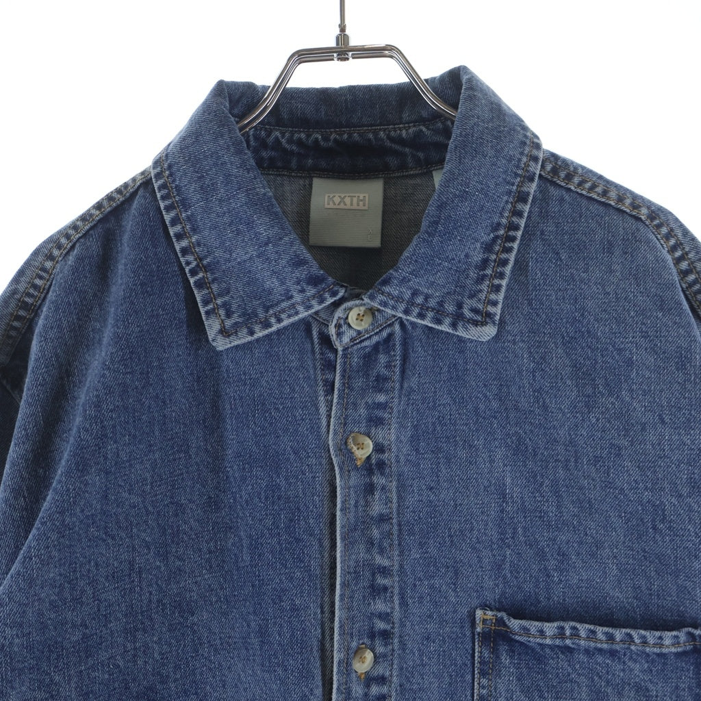 KITH(キス) 21AW 胸ポケットデザイン レギュラーカラー デニム長袖シャツ インディゴ KHM030036