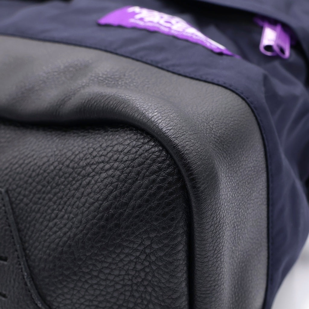 THE NORTH FACE(ザノースフェイス) ×PALACE Cordura Nylon Day Pack コーデュラ ロゴデザイン ナイロン レザー切り替え ディ バックパック リュック パープル NN7109N レディース