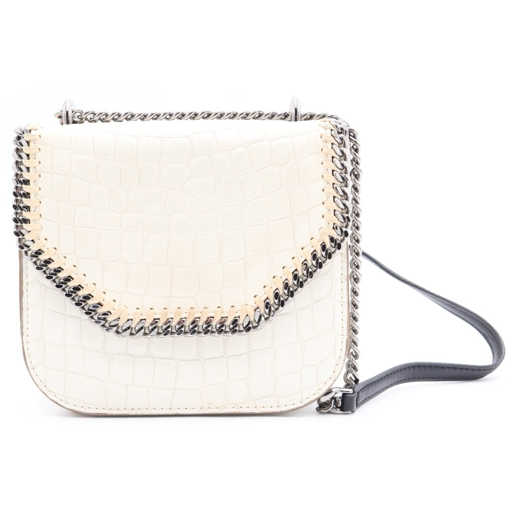STELLA McCARTNEY(ステラマッカートニー) Fabella Box Crocodile Pattern ファベラボックス クロコ型 ショルダーバッグ ホワイト レディース