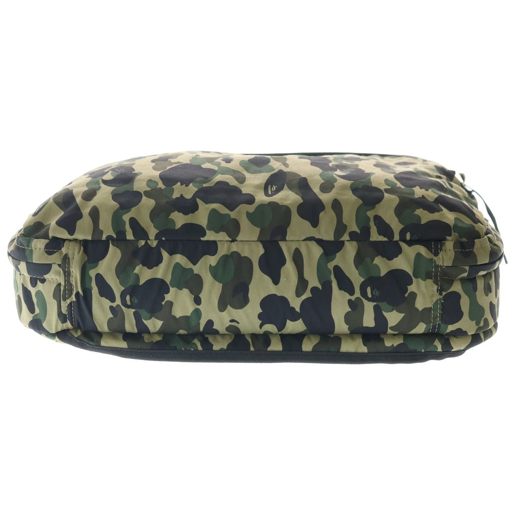 A BATHING APE(アベイシングエイプ) 1st camo カモフラ総柄 ブリーフケース ハンドバッグ グリーン レディース