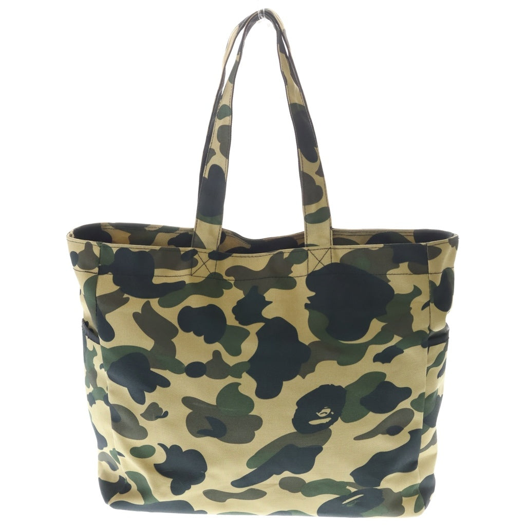 A BATHING APE(アベイシングエイプ) 1st camo カモフラ総柄 トートバッグ ハンドバッグ グリーン レディース
