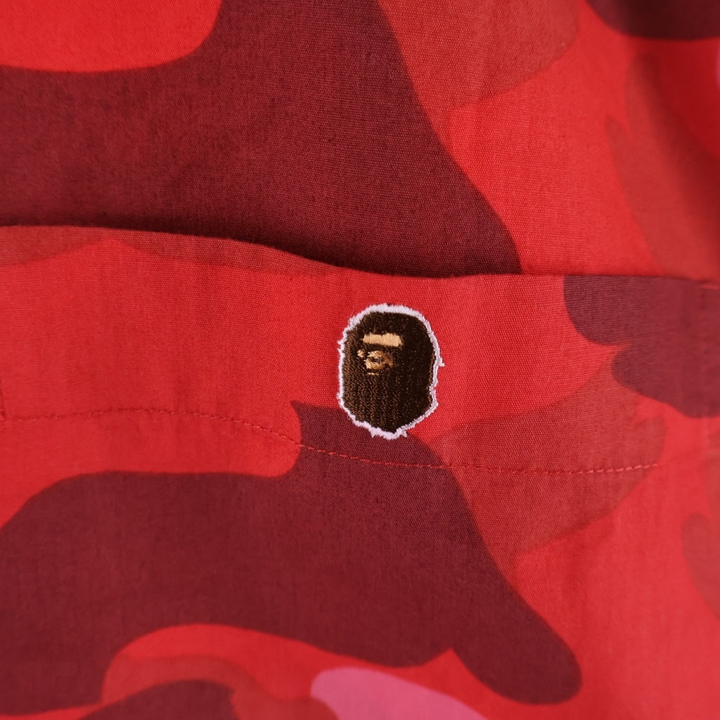 A BATHING APE(アベイシングエイプ) PHARRELL CAMO ファレルカモ総柄 半袖シャツ レッド