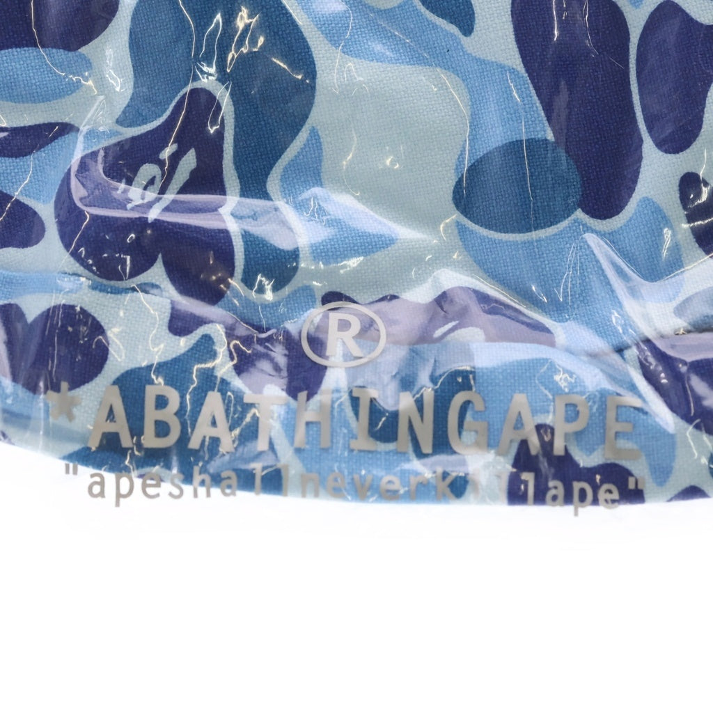 A BATHING APE(アベイシングエイプ) ABC CAMO CIRCLE BEADS CUSHION カモフラ総柄 サークル ビーズクッション ブルー