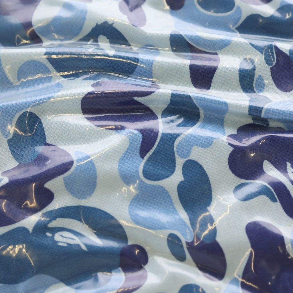 A BATHING APE(アベイシングエイプ) ABC CAMO SQUARE CUSHION カモフラ総柄 スクエアクッション ブルー