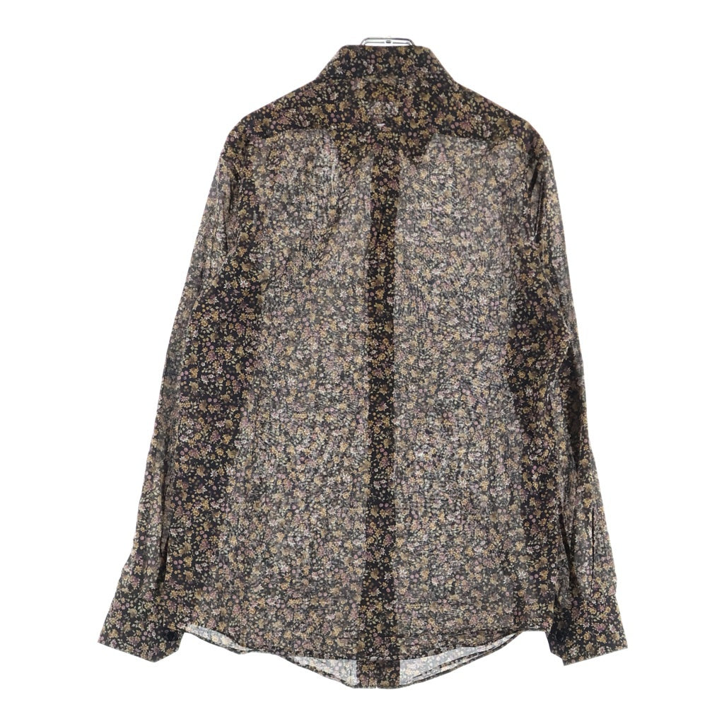 CELINE(セリーヌ) レギュラーカラー フラワープリント 長袖シアーシャツ ブラック 2C239056I