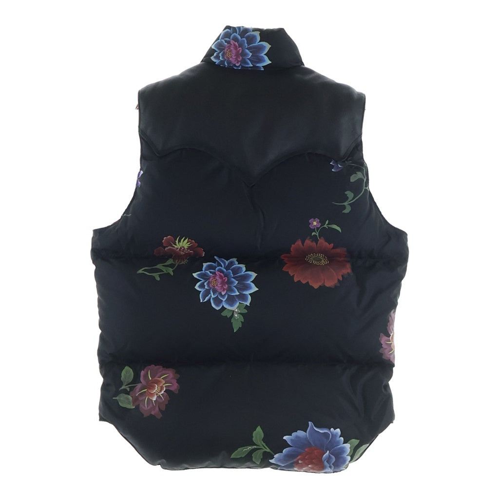 WILDSIDE YOHJI YAMAMOTO(ワイルドサイド ヨウジ ヤマモト) ×Rocky Mountain Featherbed Down Vest ロッキーマウンテン フェザーダウンベスト 花柄 ブラック レディース 290-242-34