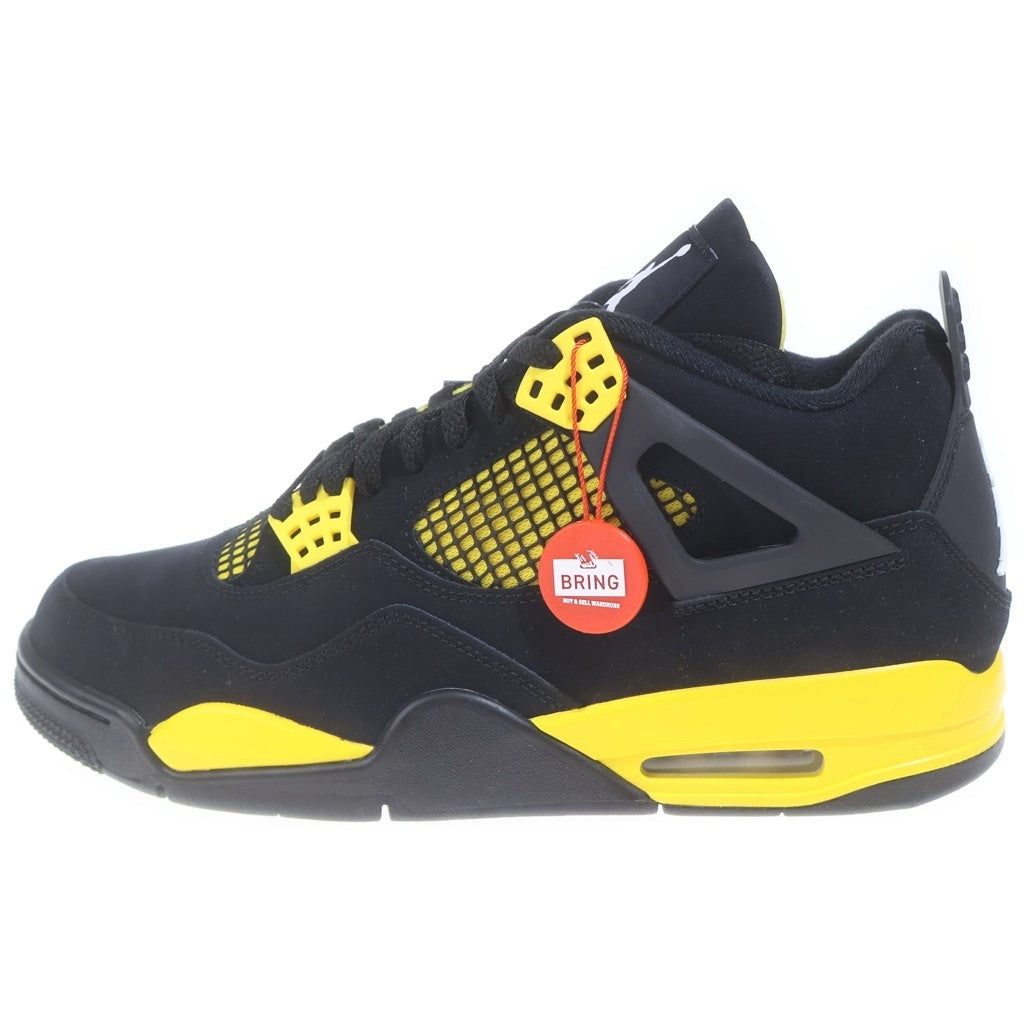 NIKE(ナイキ) AIR JORDAN 4 RETRO THUNDER 2023 エアジョーダン4 レトロ サンダー ハイカットスニーカー ブラック/イエロー US10.5/28.5cm DH6927-017