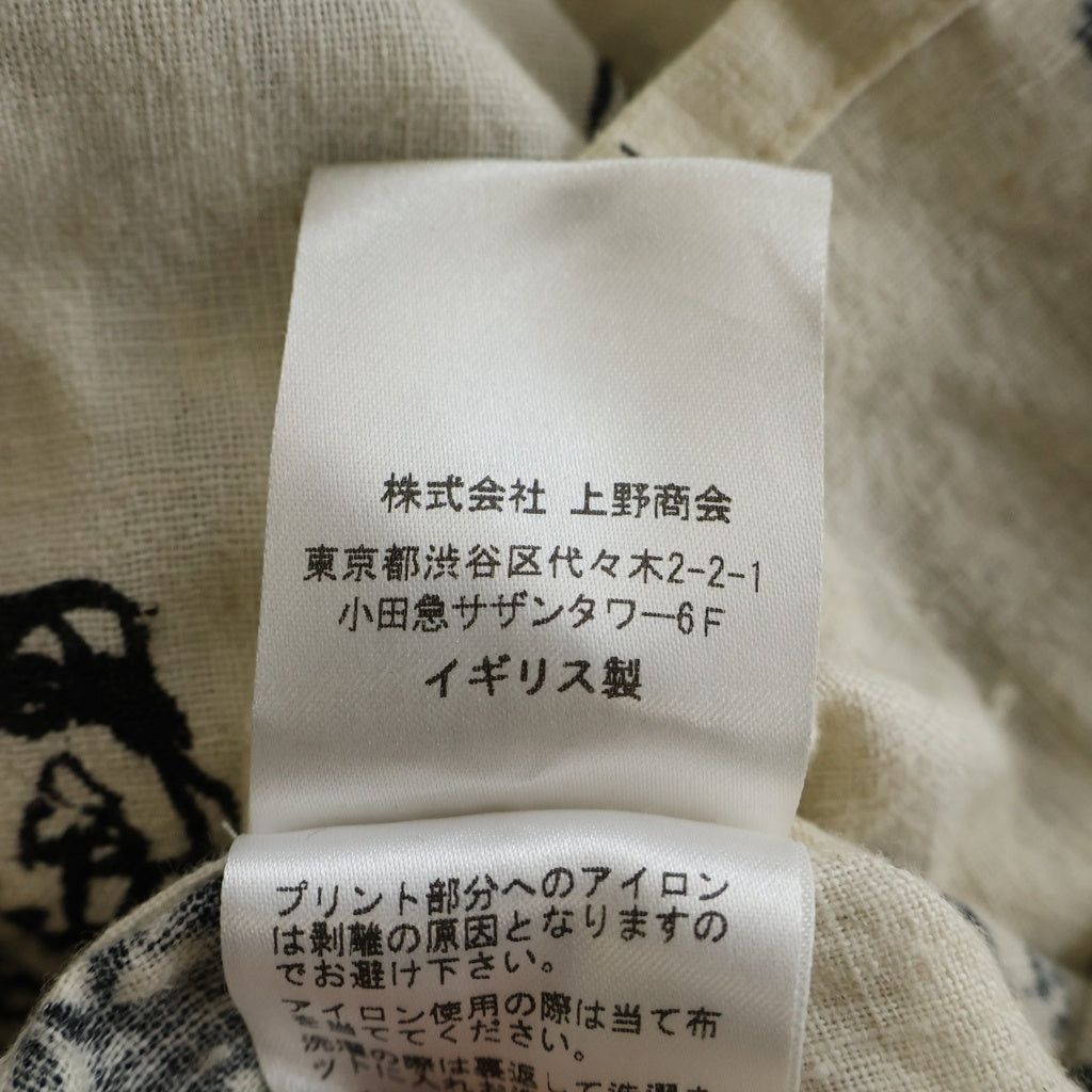 NO BRAND(ノーブランド) JOHN ALEXANDER SKELTON ジョンアレキサンダースケルトン 長袖シャツ ブラック/ホワイト 総柄