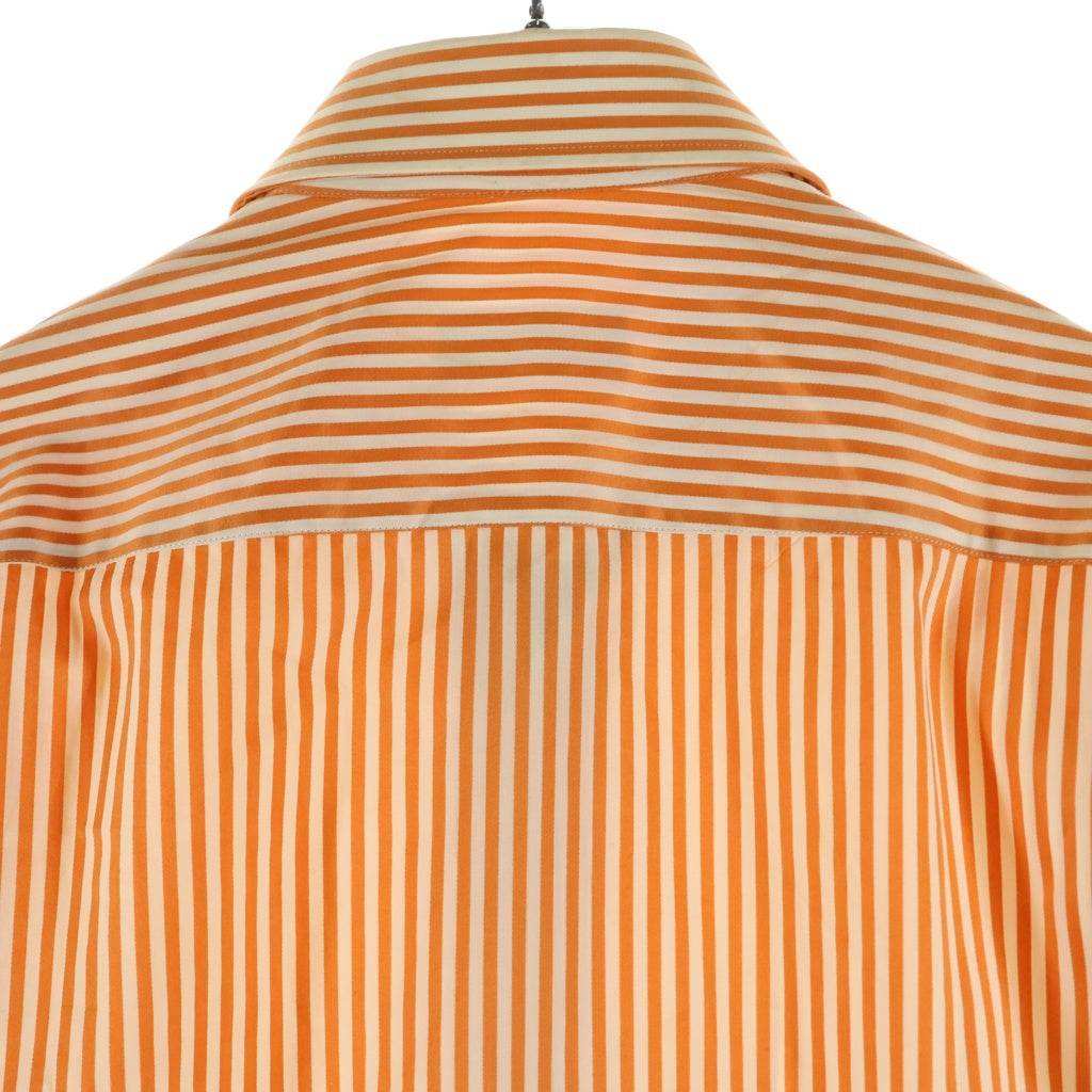 PRADA(プラダ) Cotton Striped Long-Sleeved Shirt コットンストライプ長袖シャツ オレンジ