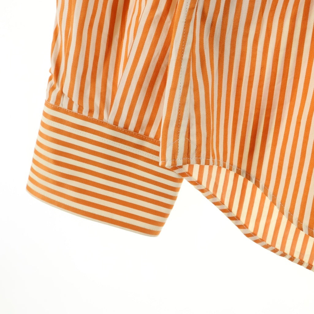 PRADA(プラダ) Cotton Striped Long-Sleeved Shirt コットンストライプ長袖シャツ オレンジ