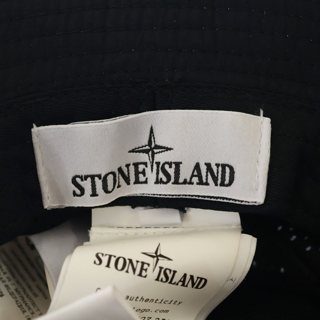 STONE ISLAND(ストーンアイランド) ロゴパッチ ナイロンバケットハット 帽子 ブラック 791599376