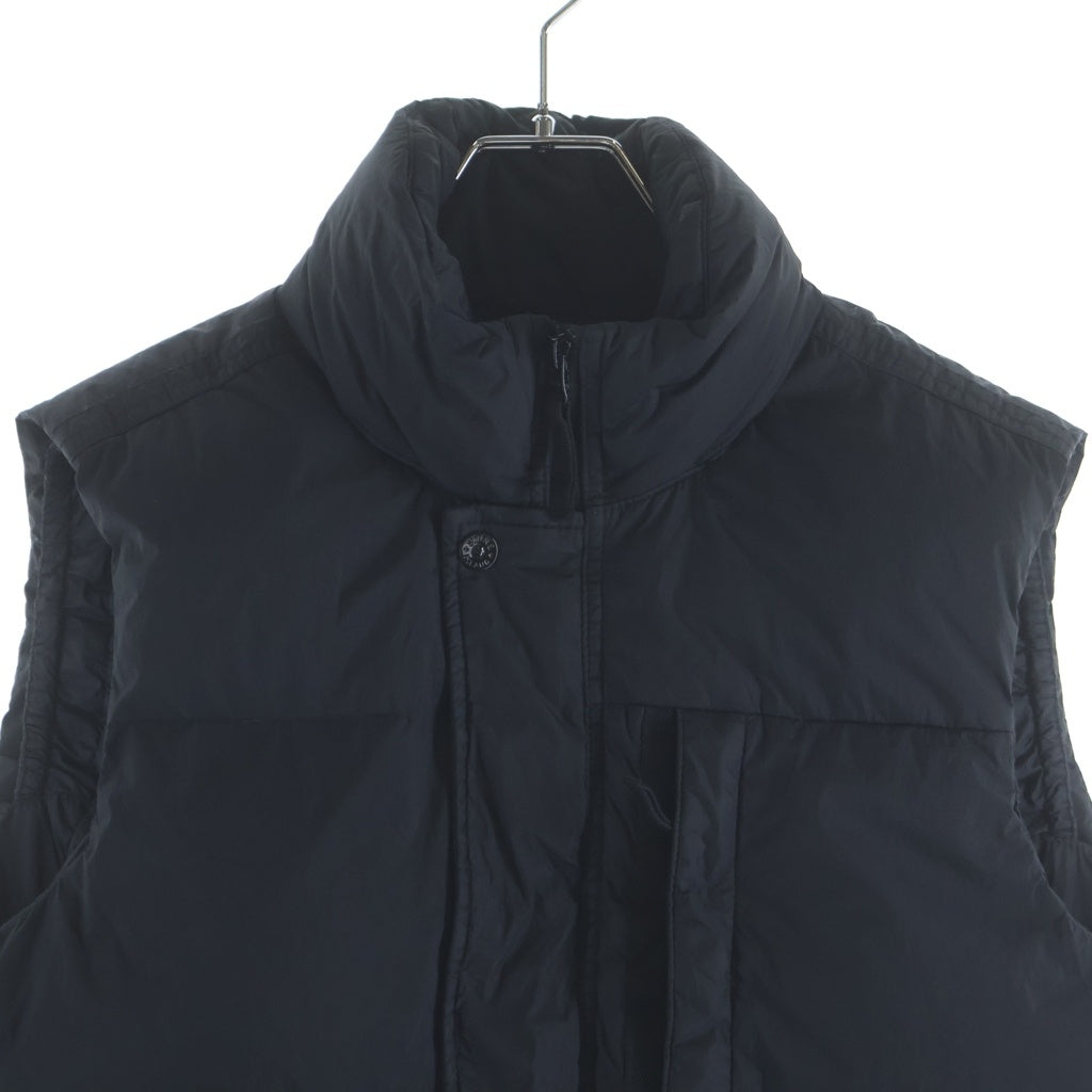 STONE ISLAND(ストーンアイランド) GARMENT DYED CRINKLE REPS RECYCLED NYLON DOWN VEST ロゴパッチ ナイロンダウンベスト ブラック 7915G0423
