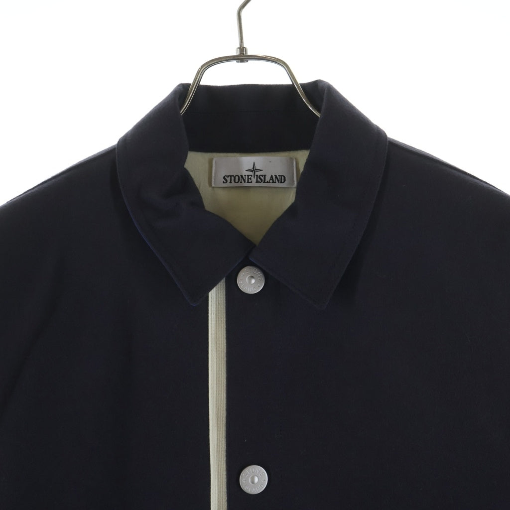 STONE ISLAND(ストーンアイランド) MARINA BACK LOGO WOOL SHIRTS JACKET 8115444X3 バックロゴ ウール シャツ ジャケット ネイビー