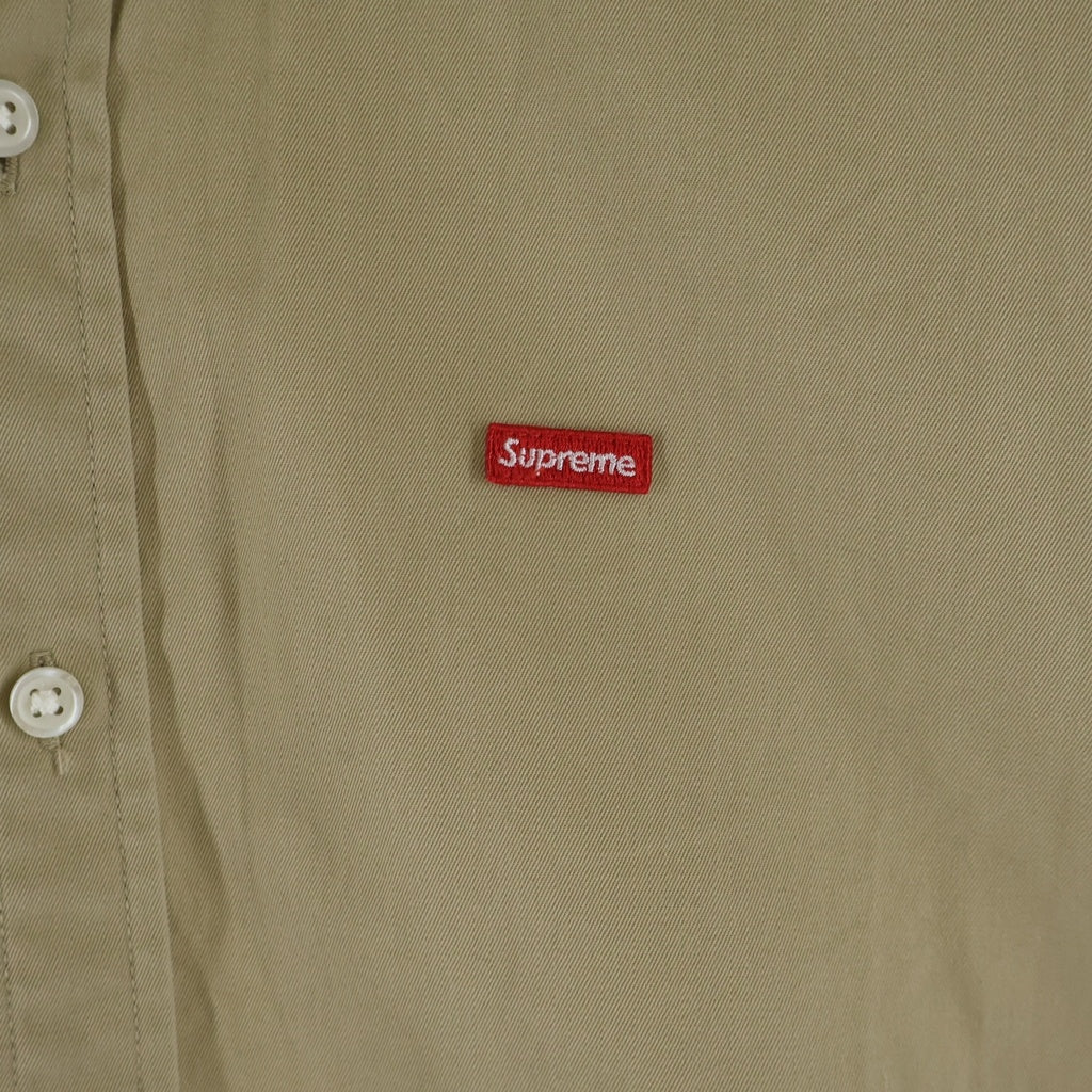 SUPREME(シュプリーム) 24SS Small Box Shirt スモールボックスロゴ刺繍 長袖シャツ ベージュ