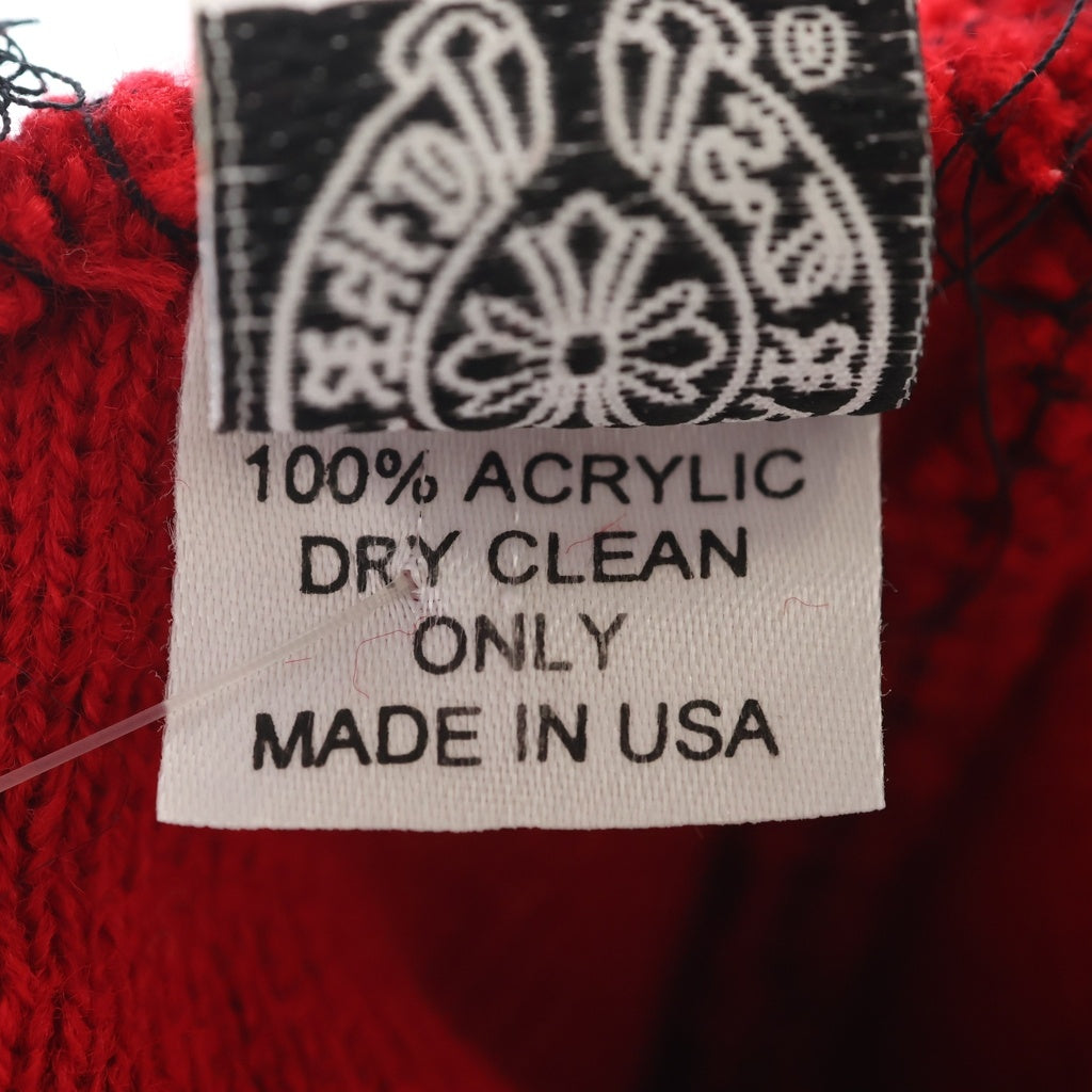 CHROME HEARTS(クロムハーツ) OLD WATCH CAP オールド ワッチキャップ CHロゴ刺繍 ニットビーニー ニットキャップ 帽子レッド