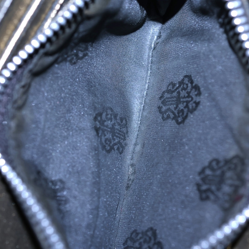 CHROME HEARTS(クロムハーツ) REC F ZIP 3セメタリー クロスパッチ ラウンドファスナーウォレット 長財布 ブラック/ゴールド