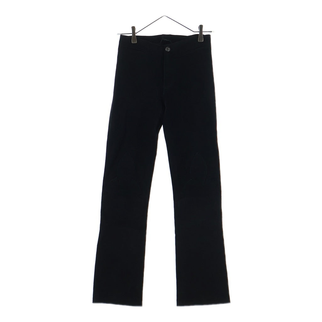 CHROME HEARTS(クロムハーツ) OLD FLEURKNEE NUBUCK IEATHER PANTS オールド フレアニー ヌバック レザーパンツ レディース ブラック