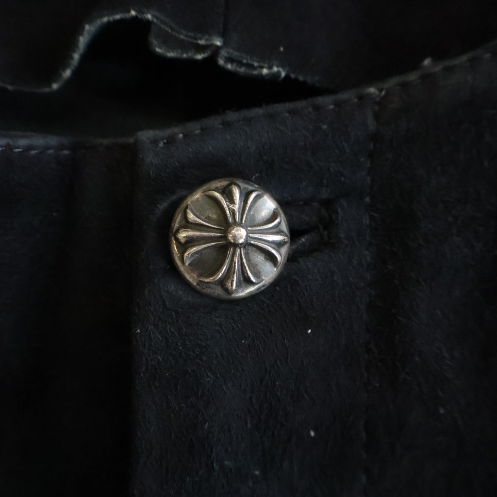 CHROME HEARTS(クロムハーツ) OLD FLEURKNEE NUBUCK IEATHER PANTS オールド フレアニー ヌバック レザーパンツ レディース ブラック