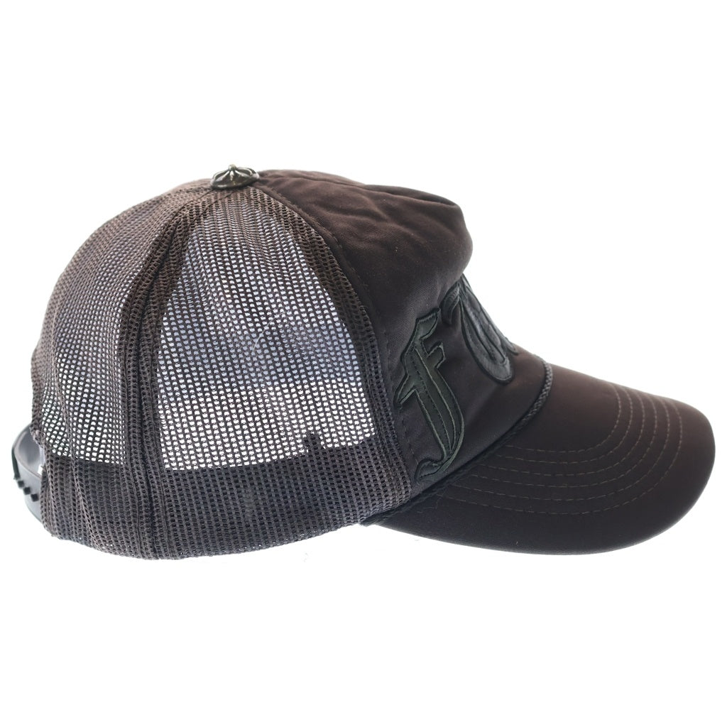 CHROME HEARTS(クロムハーツ) FUCK PATCH LEATHER SPELL CAP ファックスペルレザーパッチ メッシュキャップ 帽子 ブラック