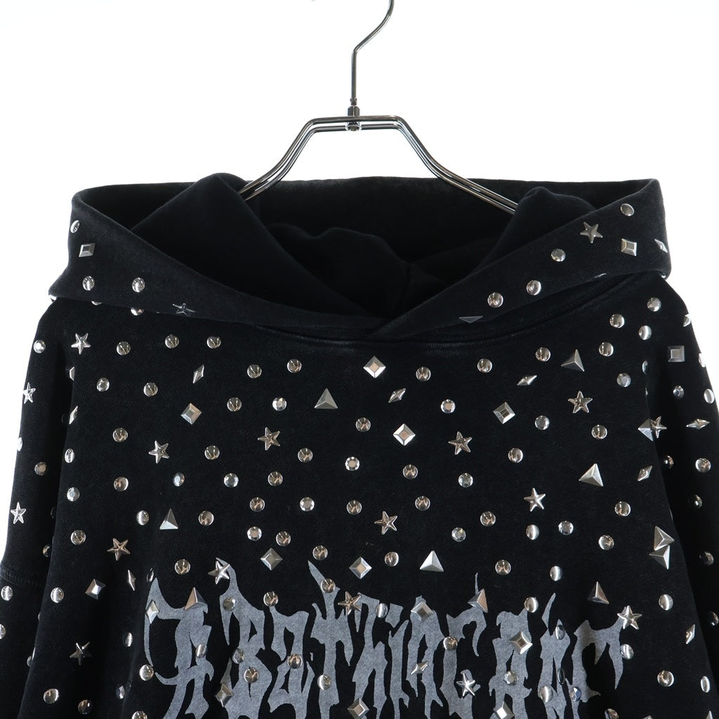 A BATHING APE(アベイシングエイプ) Studded Logo Realaxed Fit hoodie スタッズロゴ リラックスフィットパーカー フーディー ブラック 001PPL301317M