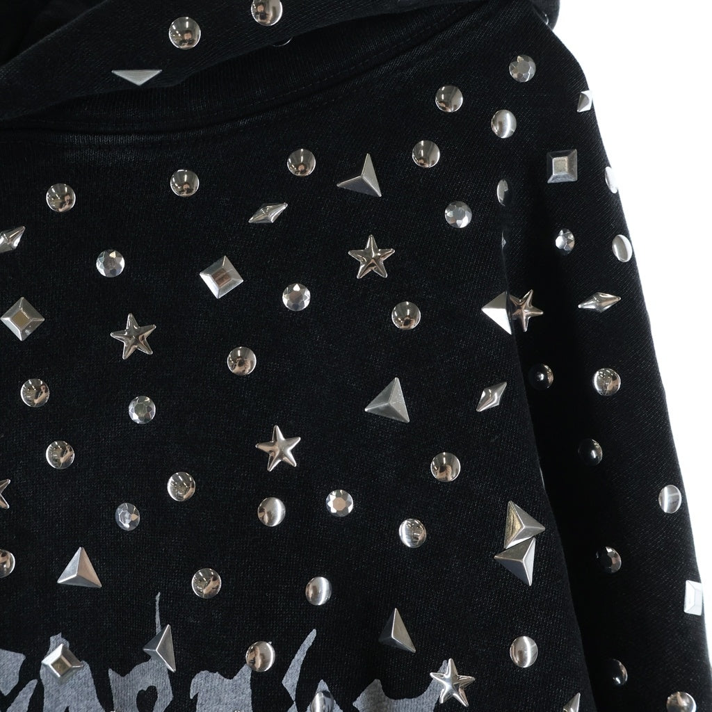A BATHING APE(アベイシングエイプ) Studded Logo Realaxed Fit hoodie スタッズロゴ リラックスフィットパーカー フーディー ブラック 001PPL301317M
