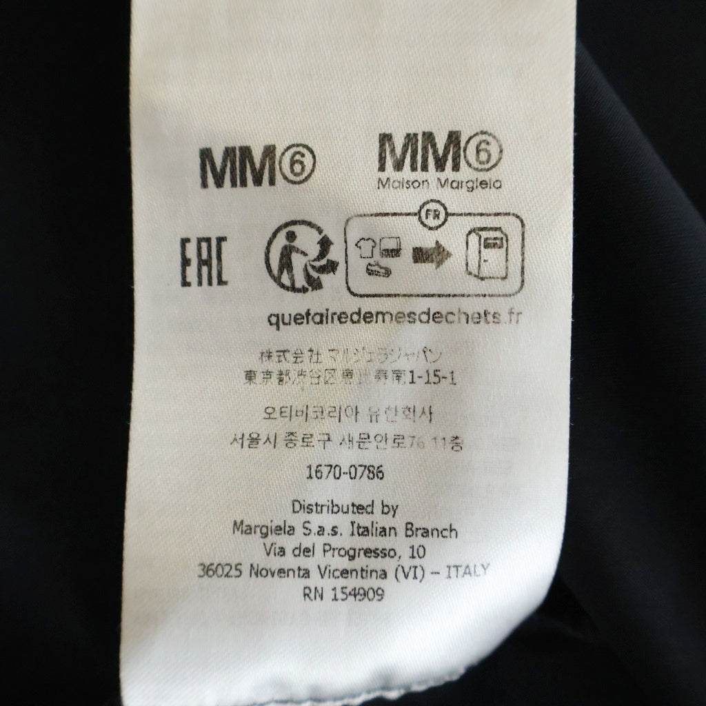 MM6 Maison Margiela(エムエムシックスメゾンマルジェラ) 24AW Turtleneck Long sleeve T shirt タートルネック 長袖プリントTシャツ カットソー ブラック SH2NH0006