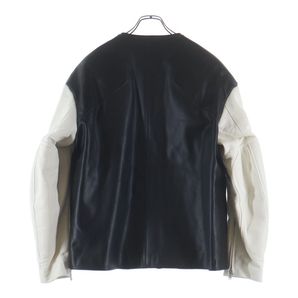 JIL SANDER(ジルサンダー) 23AW PADED LEATHER JACKET パデッド レザージャケット ブラック/ホワイト J21BN0137 JTN291