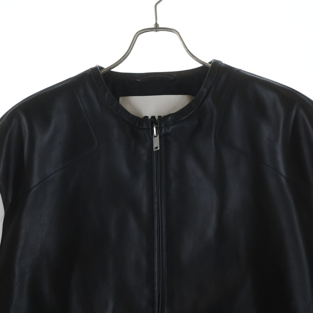 JIL SANDER(ジルサンダー) 23AW PADED LEATHER JACKET パデッド レザージャケット ブラック/ホワイト J21BN0137 JTN291