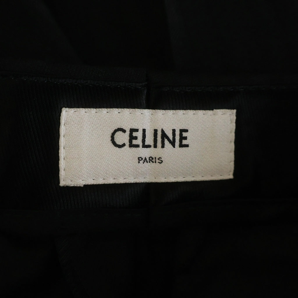CELINE(セリーヌ) FLARED CROPPED PANT クロップド ストライプ柄 フレアスラックスパンツ ブラック 2P401138Q