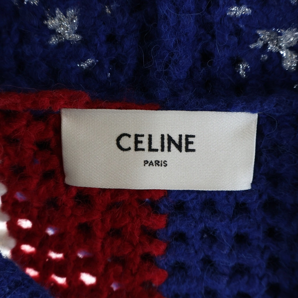 CELINE(セリーヌ) WOOL HOODIE ウール 星条旗 フーデット ニット セーター マルチ 2AF44973T