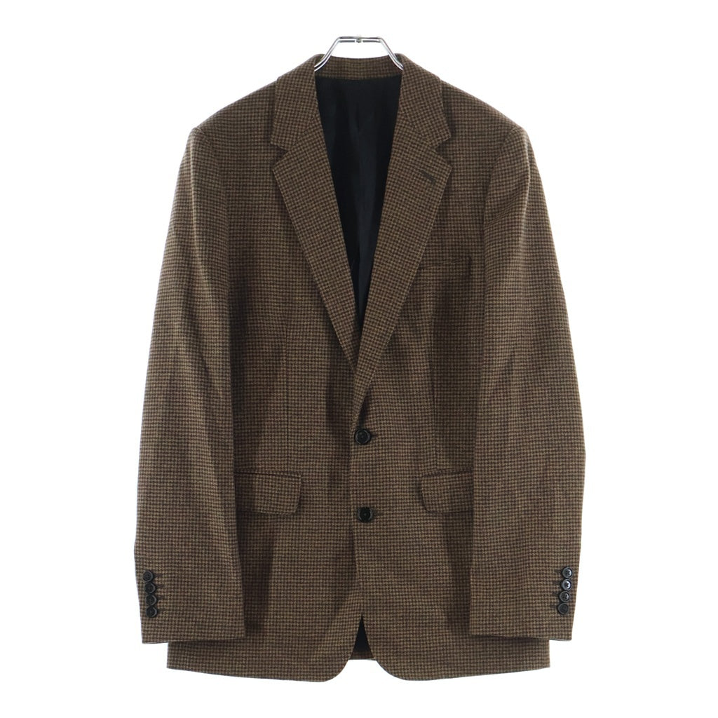 CELINE(セリーヌ) HOUNDSTOOTH WOOL JACKET ハウンドトゥース ウール シングルテーラードジャケット ブラウン 2V20J367V