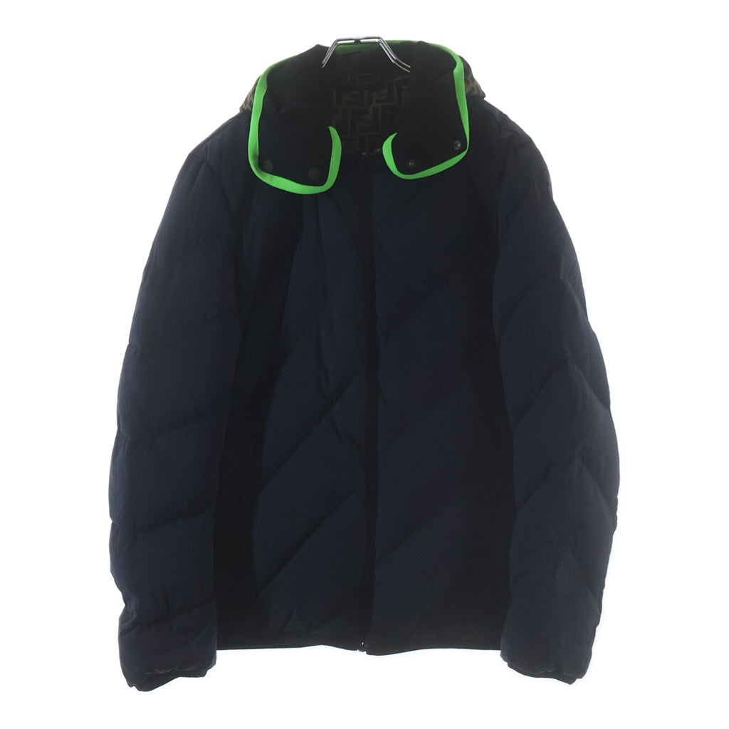 FENDI(フェンディ) ズッカ柄 フーデット ジップアップ ダウンジャケット ブラウン FAA634A8J6