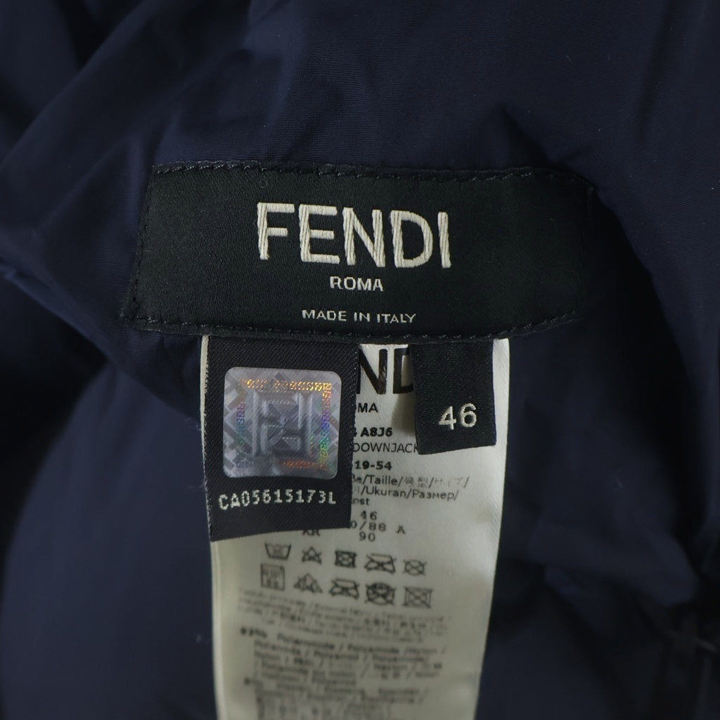 FENDI(フェンディ) ズッカ柄 フーデット ジップアップ ダウンジャケット ブラウン FAA634A8J6