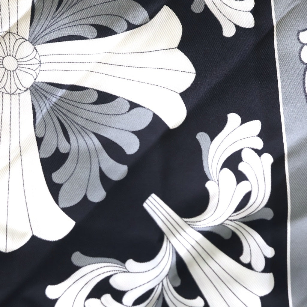 CHROME HEARTS(クロムハーツ) SILK SCARF CH PLUS クロムハーツ シルク スカーフ CHプラス ブラック/ホワイト/グレー レディース