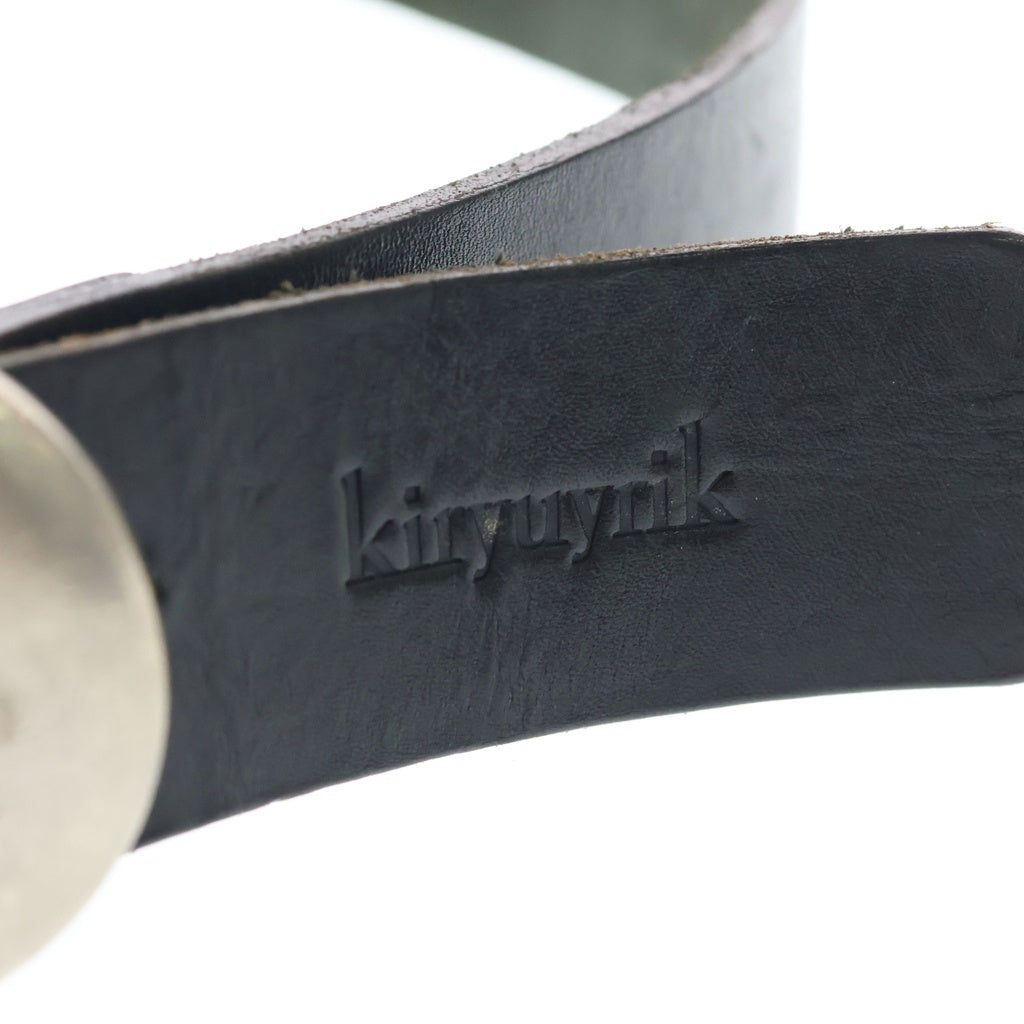 kiryuyrik(キリュウキリュウ) カウハイド オーバルバックル レザーベルト ブラック/シルバー