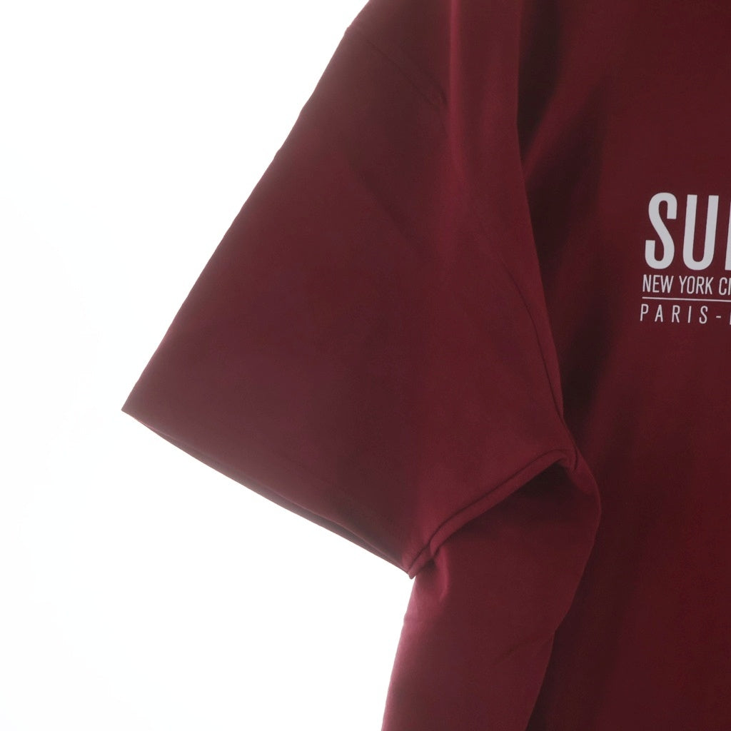 SUPREME(シュプリーム) 24SS Paris Tee パリス ロゴデザイン クルーネック カットソー 半袖Tシャツ レッド