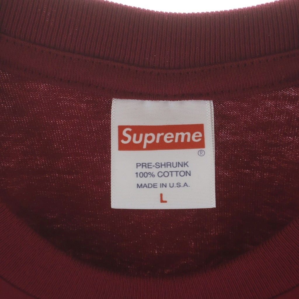 SUPREME(シュプリーム) 24SS Paris Tee パリス ロゴデザイン クルーネック カットソー 半袖Tシャツ レッド