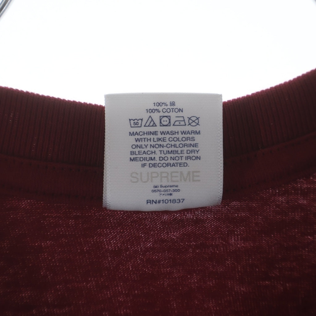 SUPREME(シュプリーム) 24SS Paris Tee パリス ロゴデザイン クルーネック カットソー 半袖Tシャツ レッド