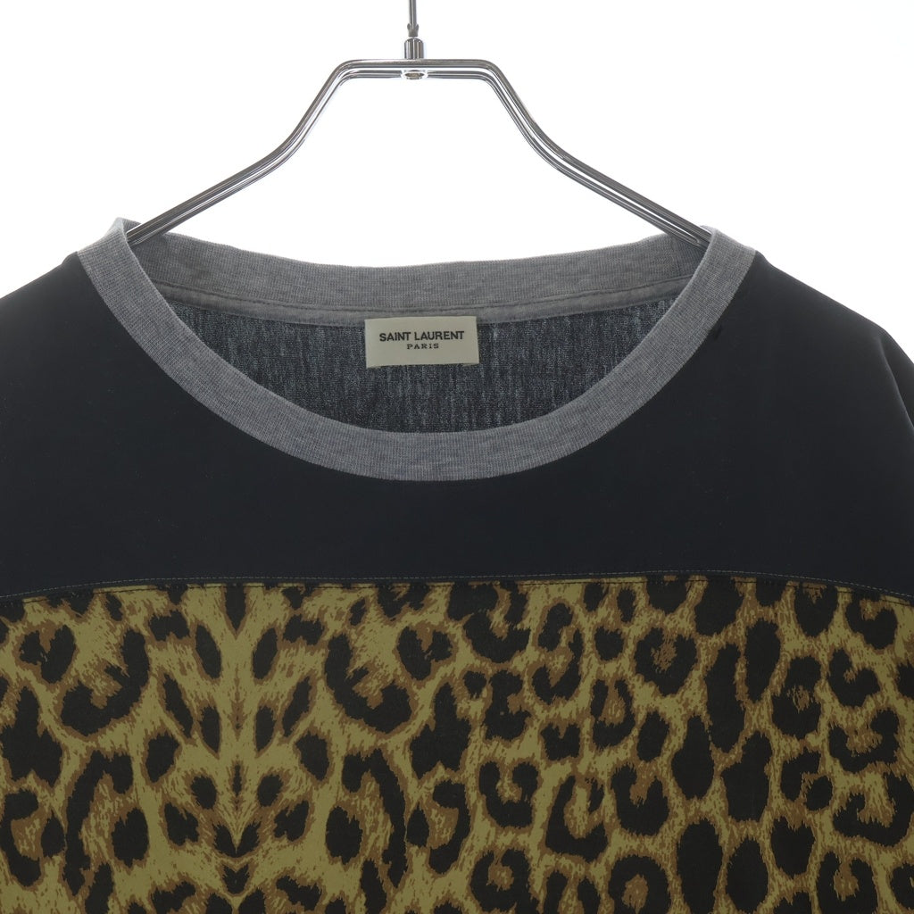 SAINT LAURENT PARIS(サンローランパリ) 16SS レオパード柄 オーバーサイズ クルーネック カットソー 半袖Tシャツ マルチ 412452