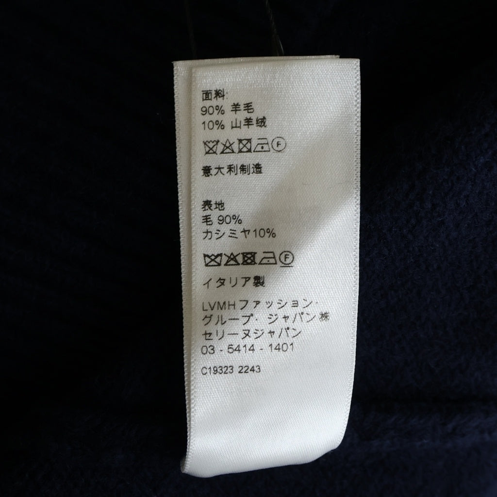 CELINE(セリーヌ) トリンオフロゴ カシミヤ フーデッド スウェット パーカー ネイビー 2AC87048T
