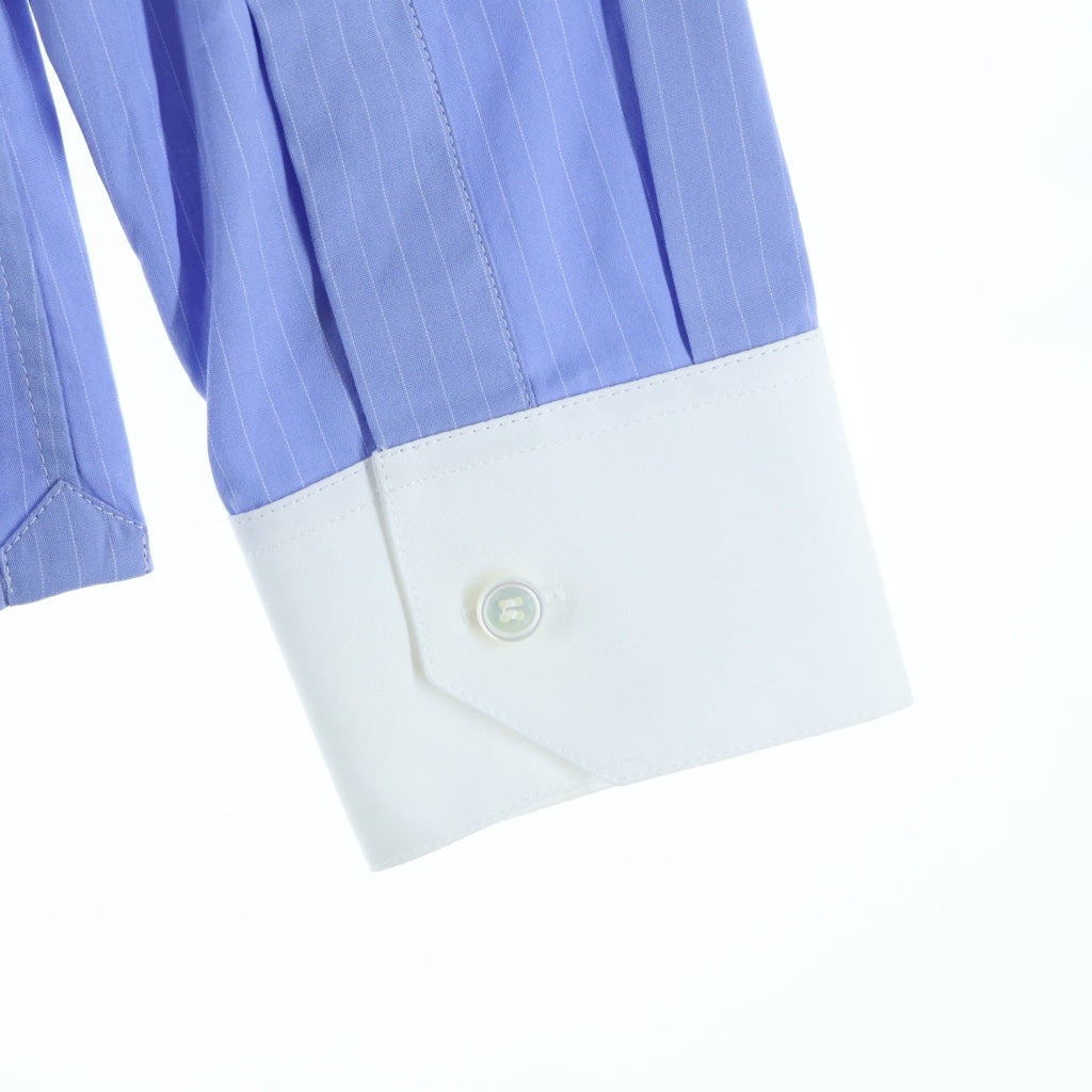 CELINE(セリーヌ) 24SS トリンオフエンブロイダリーデザイン ストライプ柄 長袖シャツ ブルー 2C59B428X.07CF