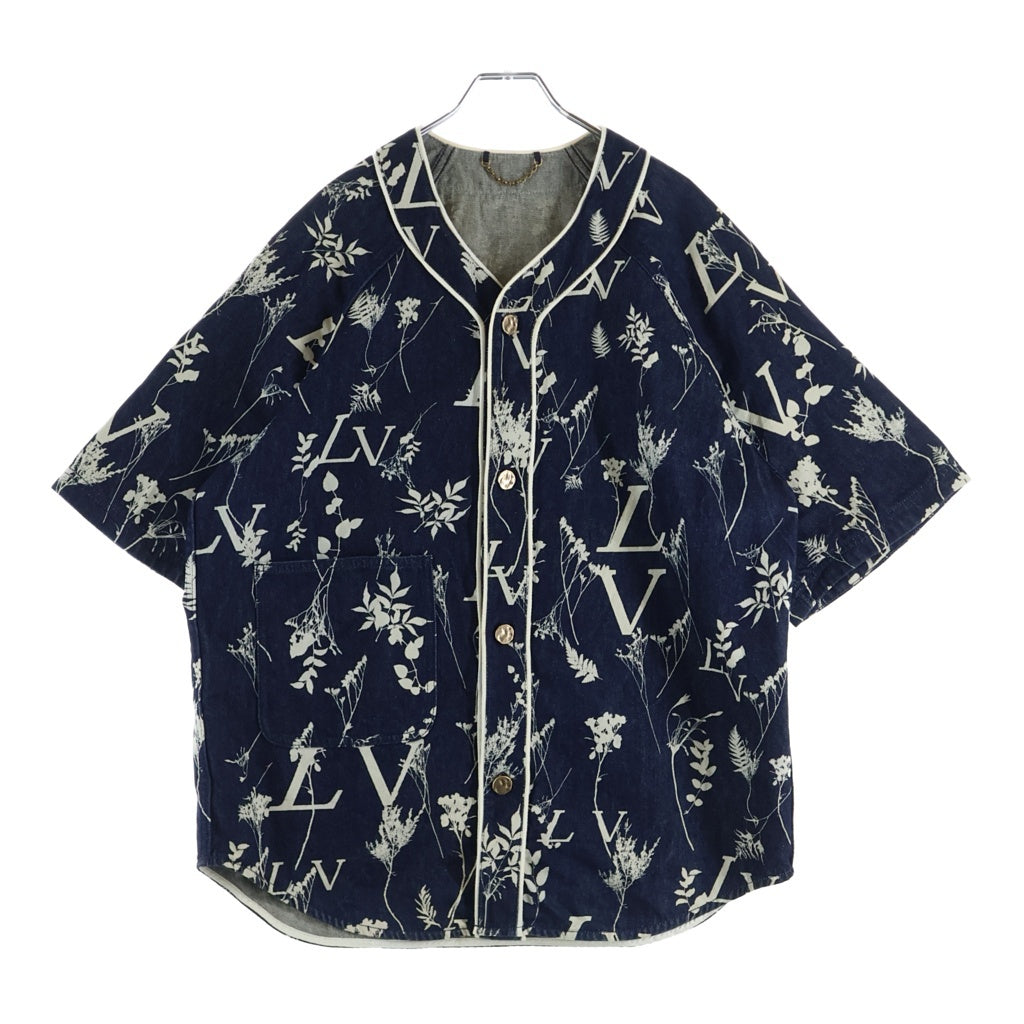 LOUIS VUITTON(ルイヴィトン) 20AW LVリーフ デニム ベースボール 半袖シャツ インディゴ RM202M VFV HJS15W