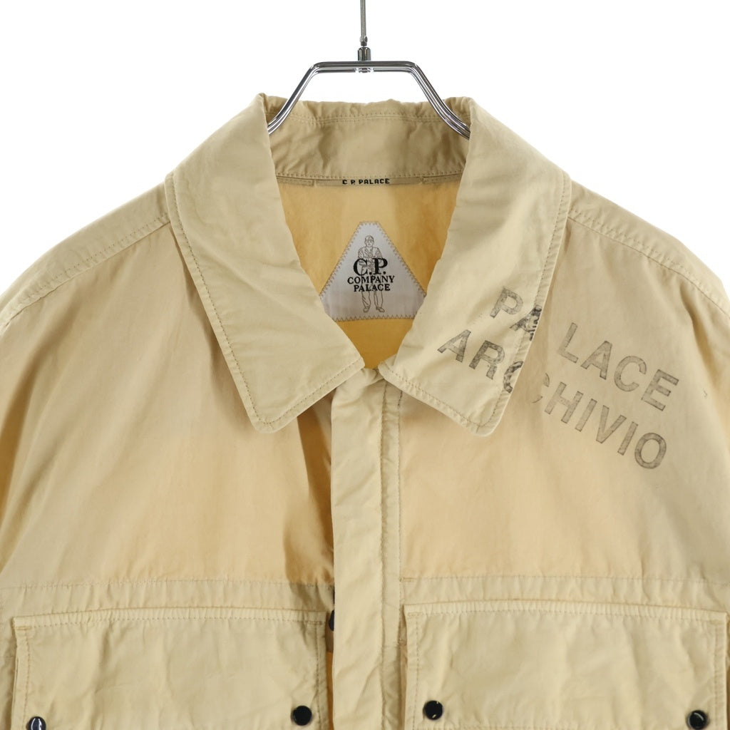 Palace Skateboards(パレススケートボーズ) 23AW ×C.P. COMPANY Washed Cotton Shirt Jacket シーピーカンパニー ウォッシュド コットン 長袖シャツ ベージュ 14SMOS003A