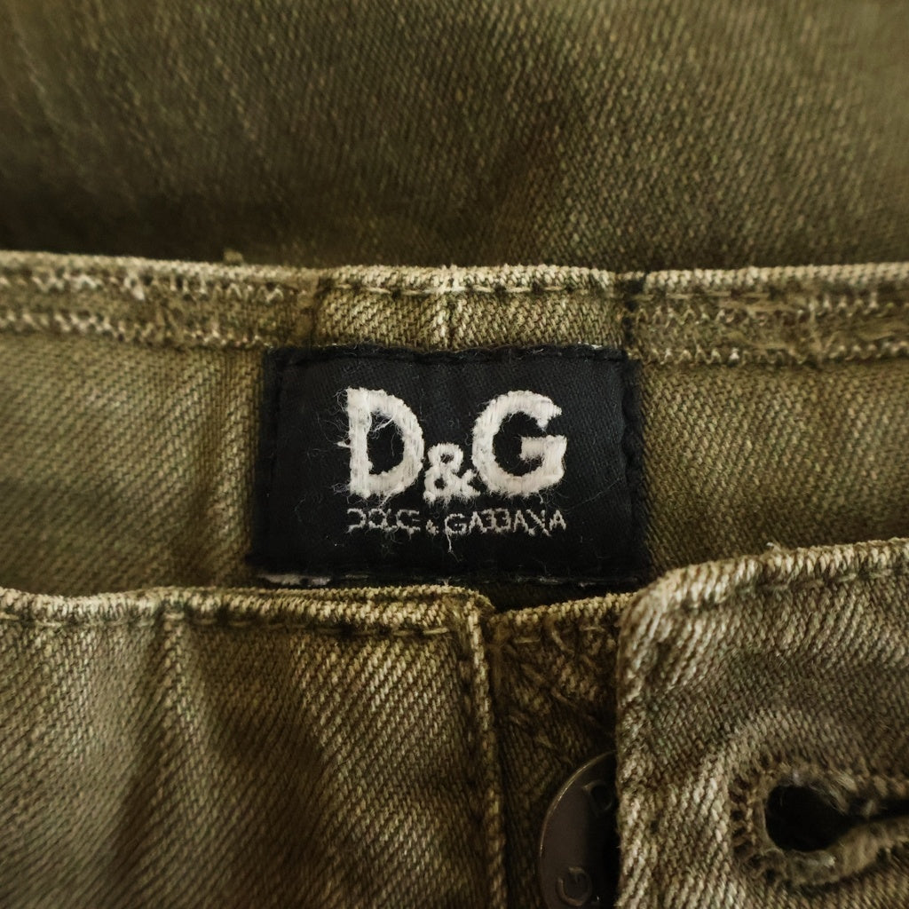 DOLCE & GABBANA(ドルチェアンドガッバーナ) 00S マルチポケット ボタンフライ カーゴハーフパンツ カーキ RP0852
