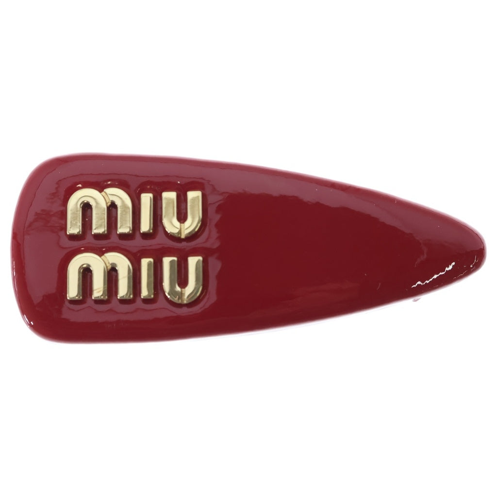 miumiu(ミュウミュウ) パテントレザー ヘアクリップ バレッタ レッド 5IF092_069_F0002 レディース