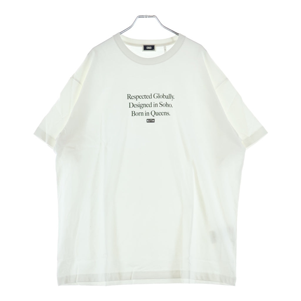 KITH(キス) フロントロゴデザイン クルーネック カットソー 半袖Tシャツ ホワイト KH3826-101